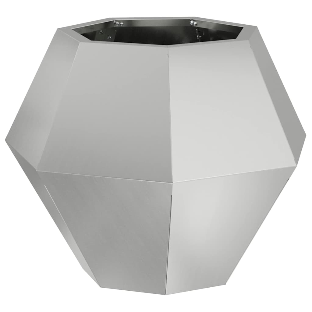 vidaXL Planter 2 pcs Silver 50 x 50 x 40 cm Galvanised Steel 5