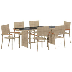 Garden Dining Set 7 pcs Poly Rattan 6-Seater