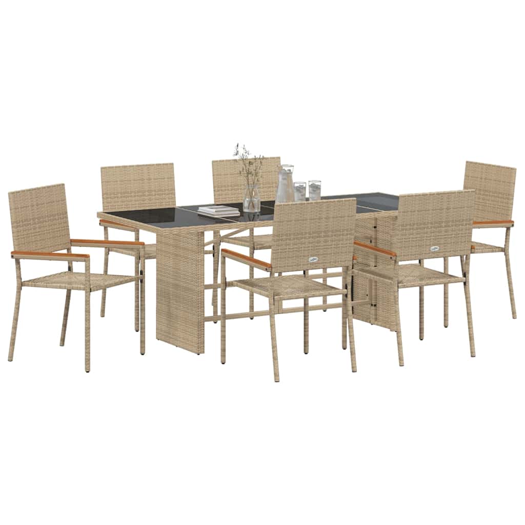 Garden Dining Set 7 pcs Poly Rattan 6-Seater