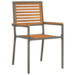 Garden Dining Set 5 pcs and Brown Poly Rattan Grey 150 cm table length 4-Seater