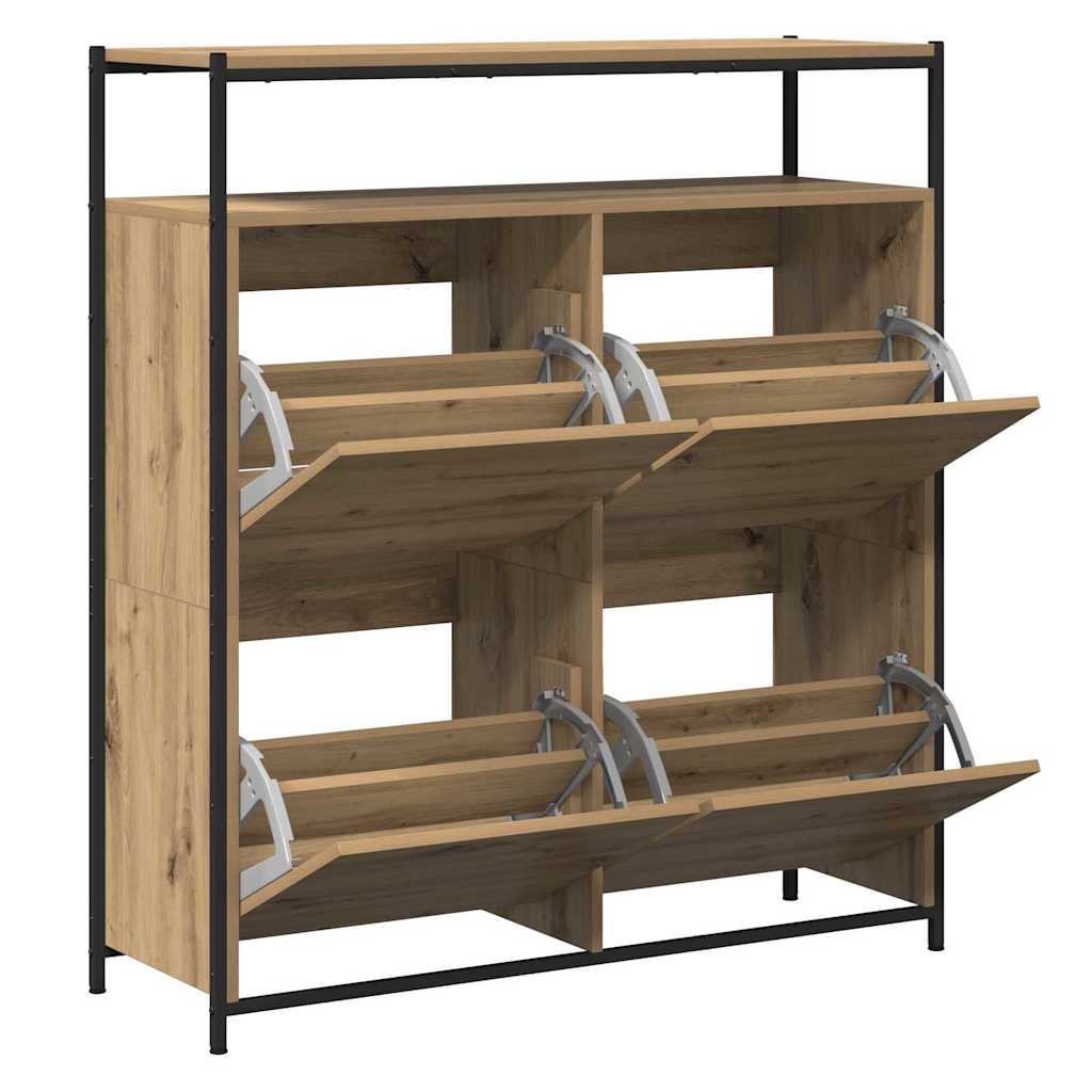 vidaXL Shoe Cabinet 100 x 34 x 112 cm Engineered Wood Artisan Oak 5
