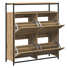 vidaXL Shoe Cabinet 100 x 34 x 112 cm Engineered Wood Artisan Oak 5