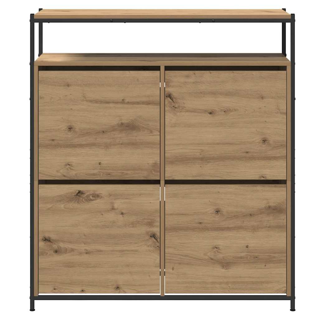 vidaXL Shoe Cabinet 100 x 34 x 112 cm Engineered Wood Artisan Oak 6