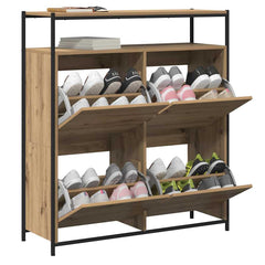 vidaXL Shoe Cabinet 100 x 34 x 112 cm Engineered Wood Artisan Oak 3