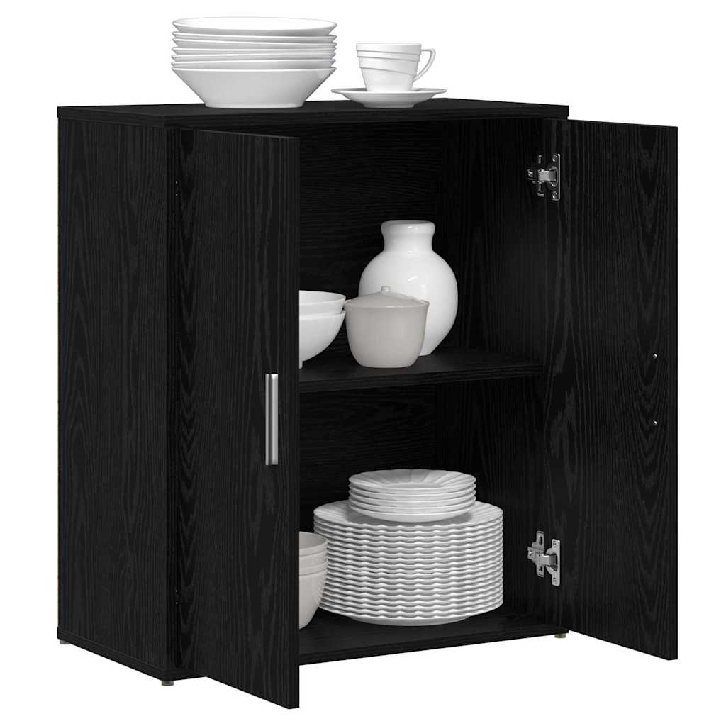 Sideboards 2 pcs 60x31x70 cm Engineered Wood Black oak