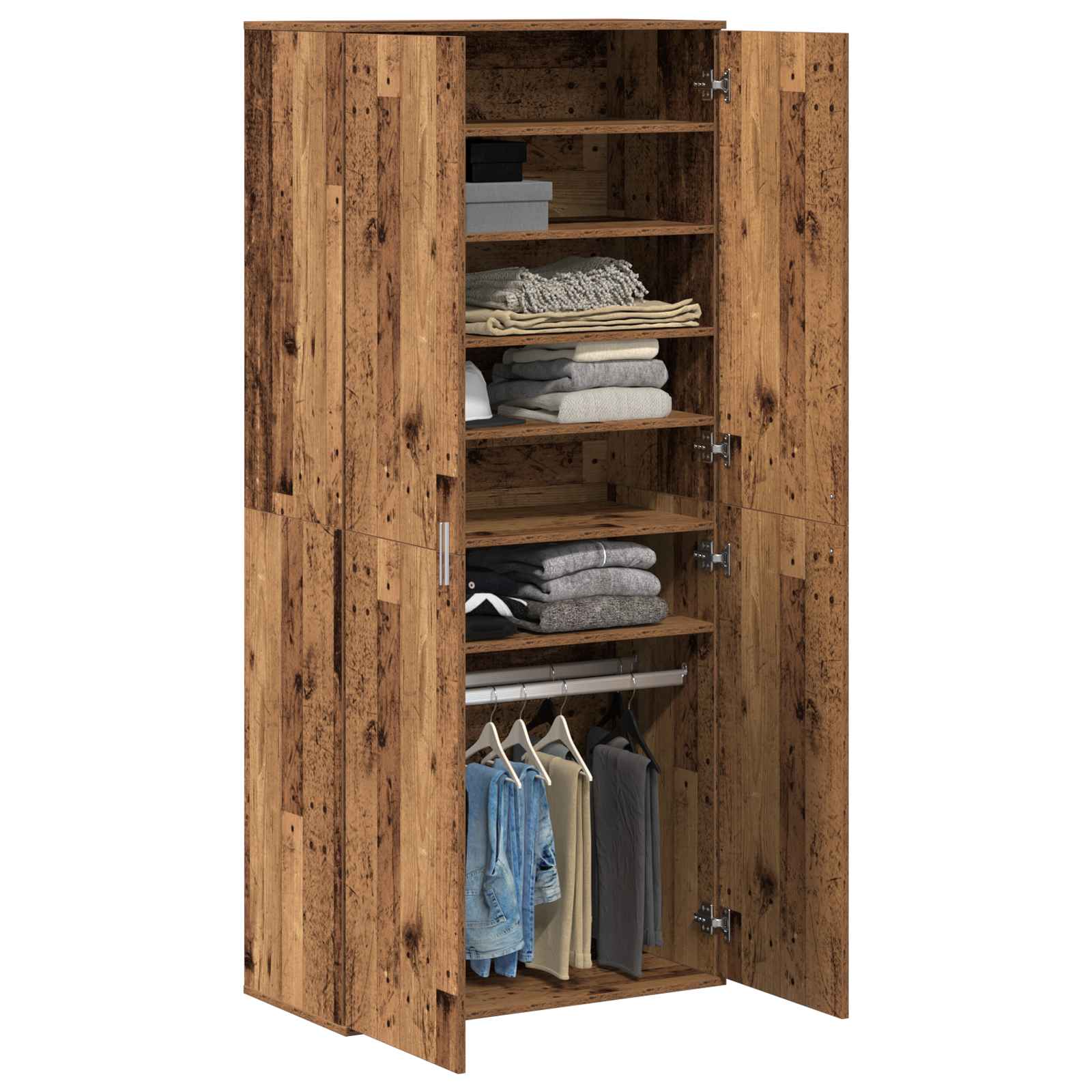 vidaXL Highboard 80 x 39 x 178 cm Engineered Wood Old Wood 3