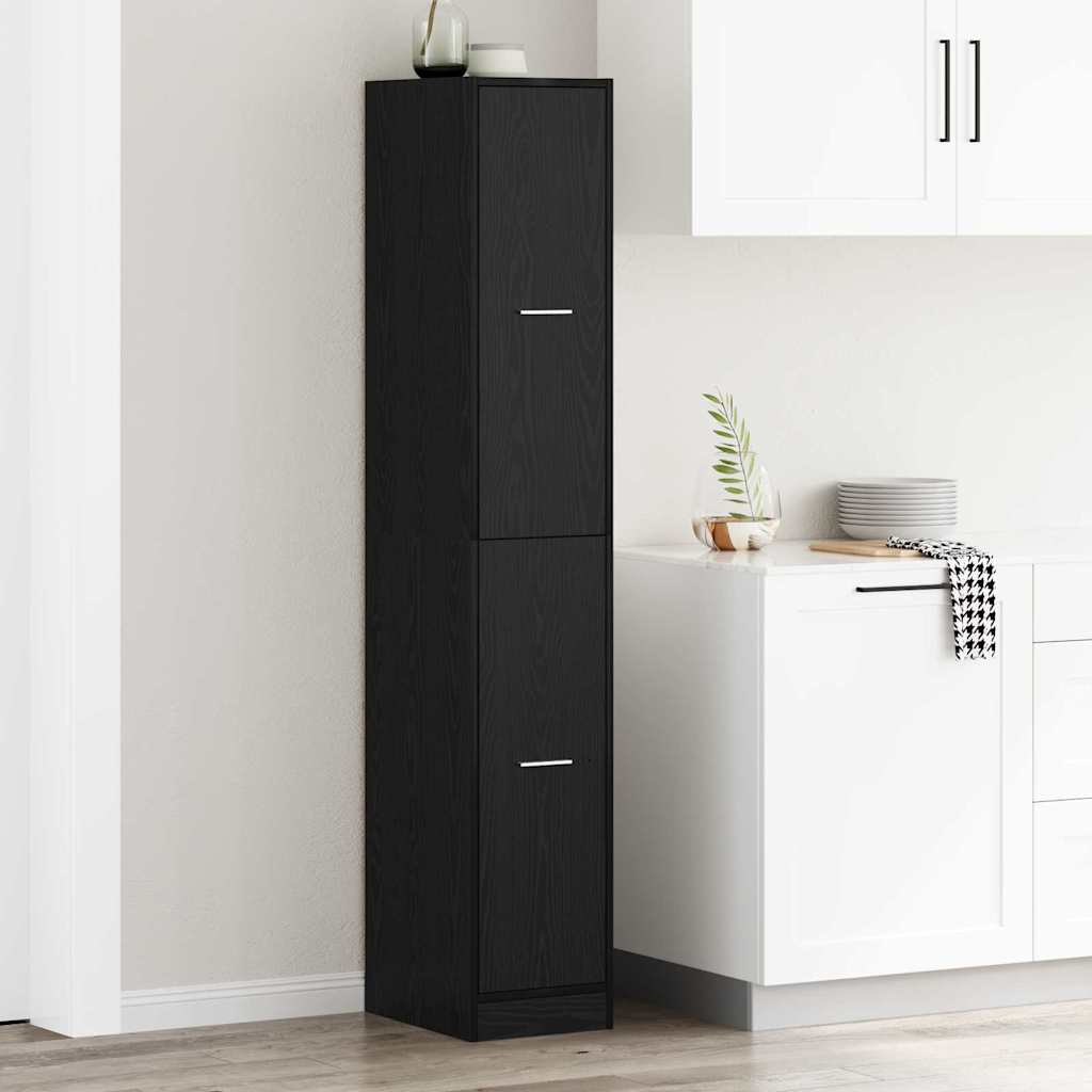 vidaXL Apothecary Cabinet Pattern Pattern 30 x 41 x 174.5 cm Black Oak 4
