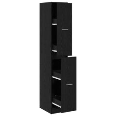 vidaXL Apothecary Cabinet Pattern Pattern 30 x 41 x 174.5 cm Black Oak 2