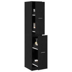 vidaXL Apothecary Cabinet Pattern Pattern 30 x 41 x 174.5 cm Black Oak 3