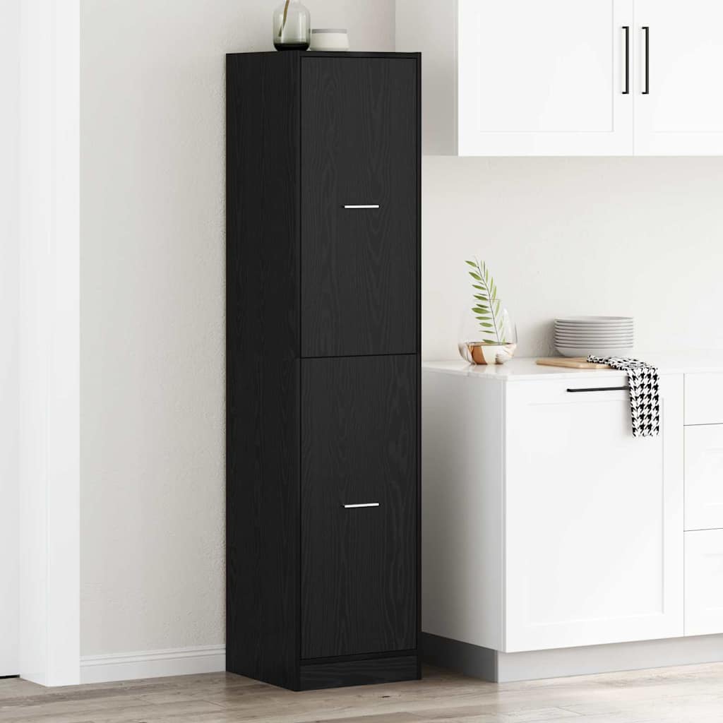 vidaXL Apothecary Cabinet Black oak 40 x 41 x 174.5 cm Engineered wood 1