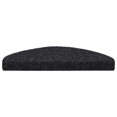 vidaXL Stair Mats Self-adhesive 20 pcs 65x21x4 cm Black Half Round Large 3