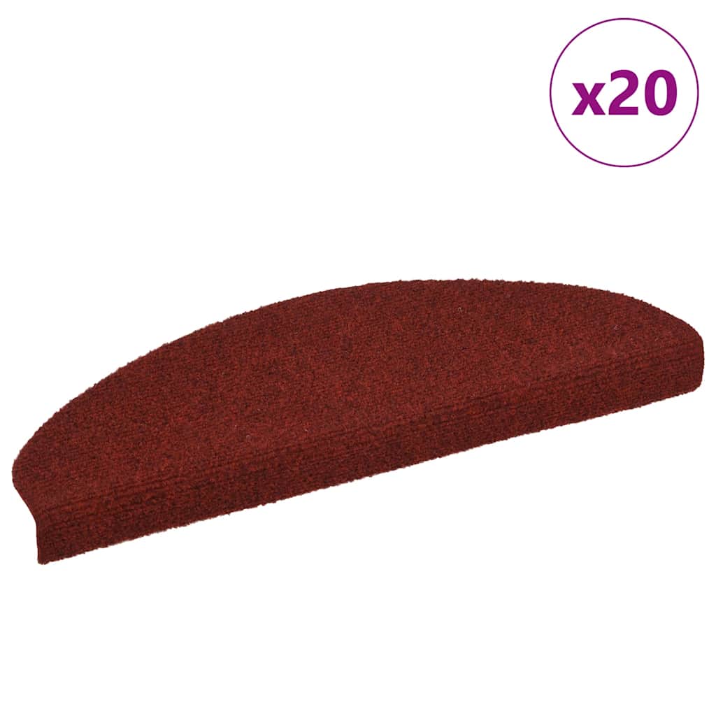 Stair Mats Self-adhesive 20 pcs in Bordeaux Red