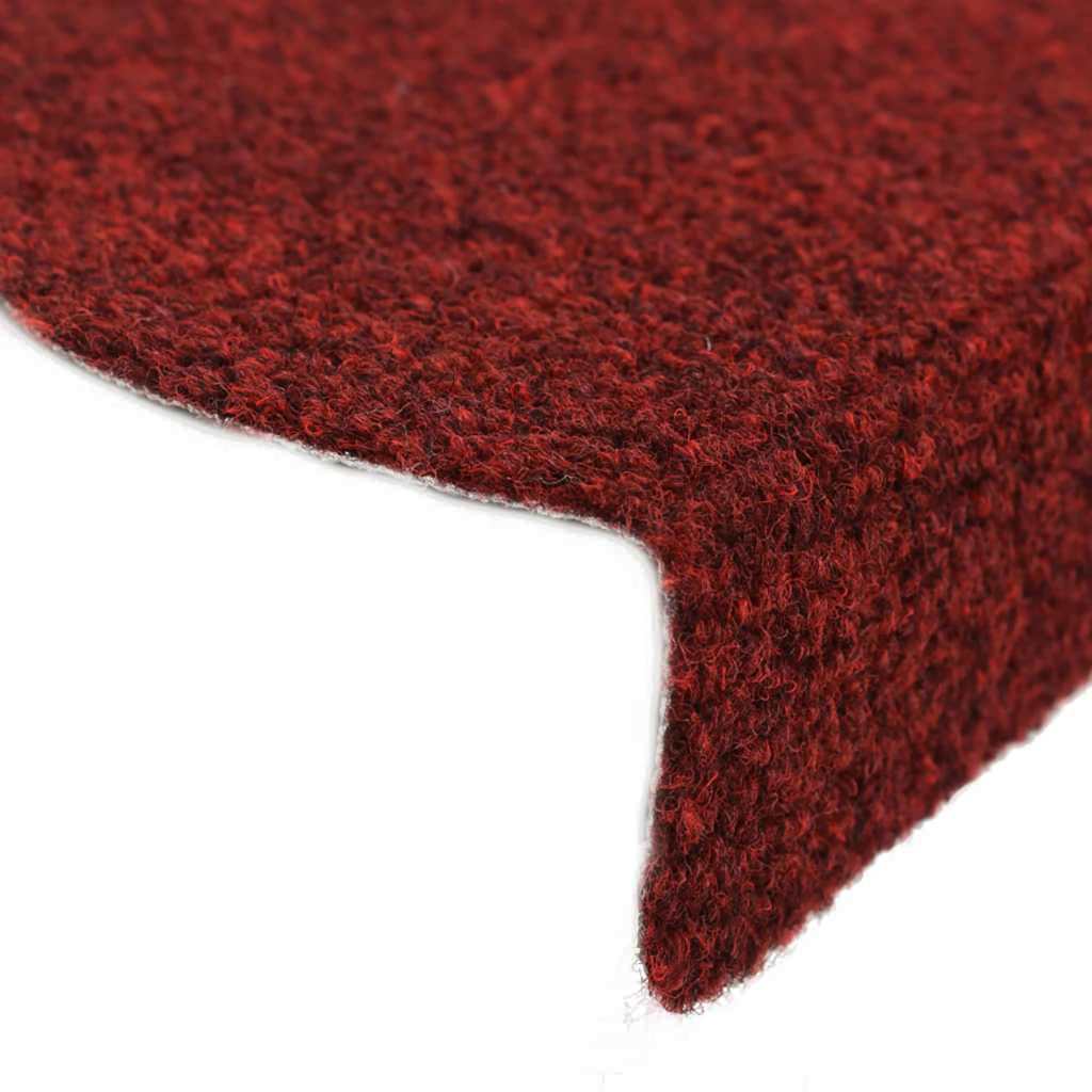 vidaXL Stair Mats Self-adhesive 20 pcs 56x17x3 cm Bordeaux Red Half Round 6