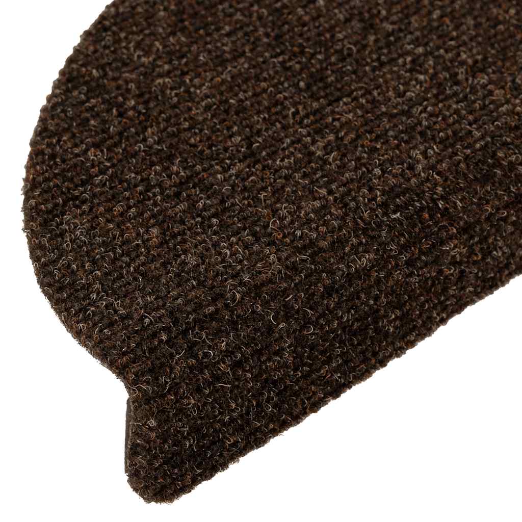 vidaXL Stair Mats Self-adhesive 20 pcs 56x17x3 cm Brown Half Round 6