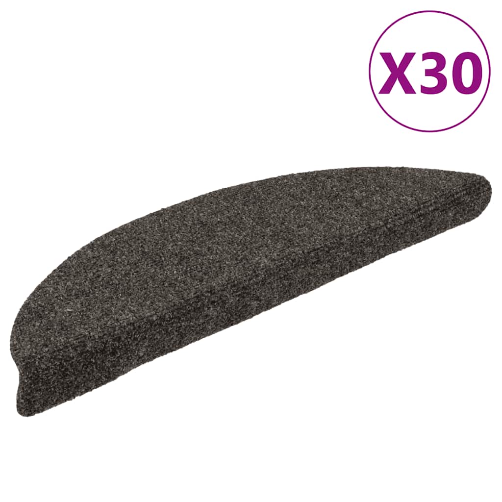 Stair Mats Self-adhesive Half Round 30 pcs in Anthracite