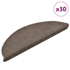 Stair Mats Self-adhesive Half Round 30 pcs in Beige