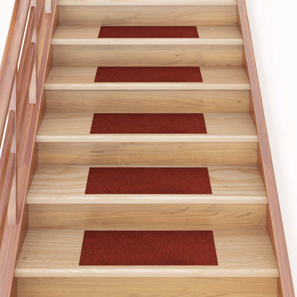 Stair Mats Self-adhesive Rectangular 30 pcs in Bordeaux Red