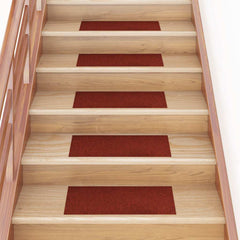Stair Mats Self-adhesive Rectangular 30 pcs in Bordeaux Red