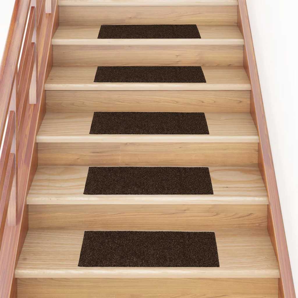 Stair Mats Self-adhesive Rectangular 30 pcs in Brown