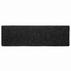 vidaXL Stair Mats Self-adhesive 20 pcs 65x21x4 cm Black Rectangular Edge 4