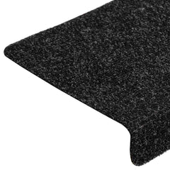 vidaXL Stair Mats Self-adhesive 20 pcs 65x21x4 cm Black Rectangular Edge 6