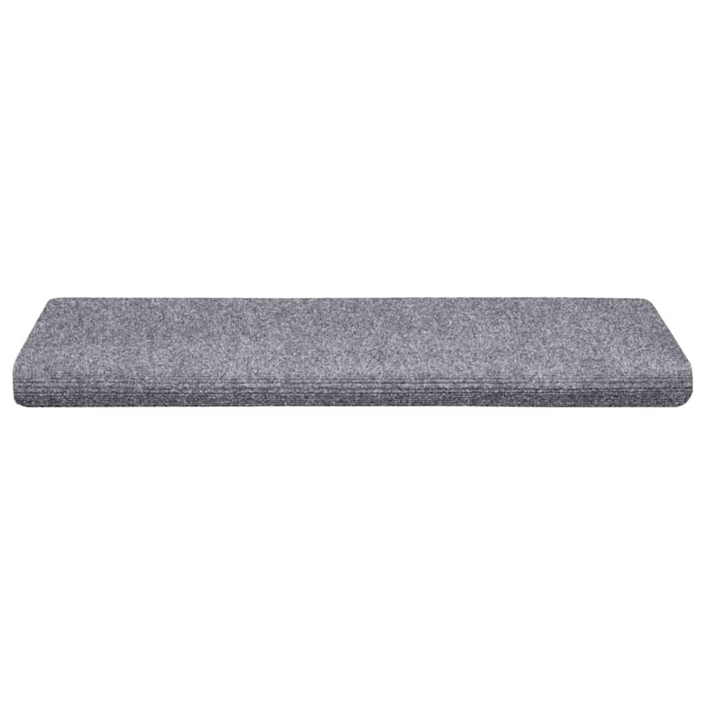 vidaXL Stair Mats Self-adhesive 20 pcs 65x21x4 cm Light Grey Rectangular Edge 4