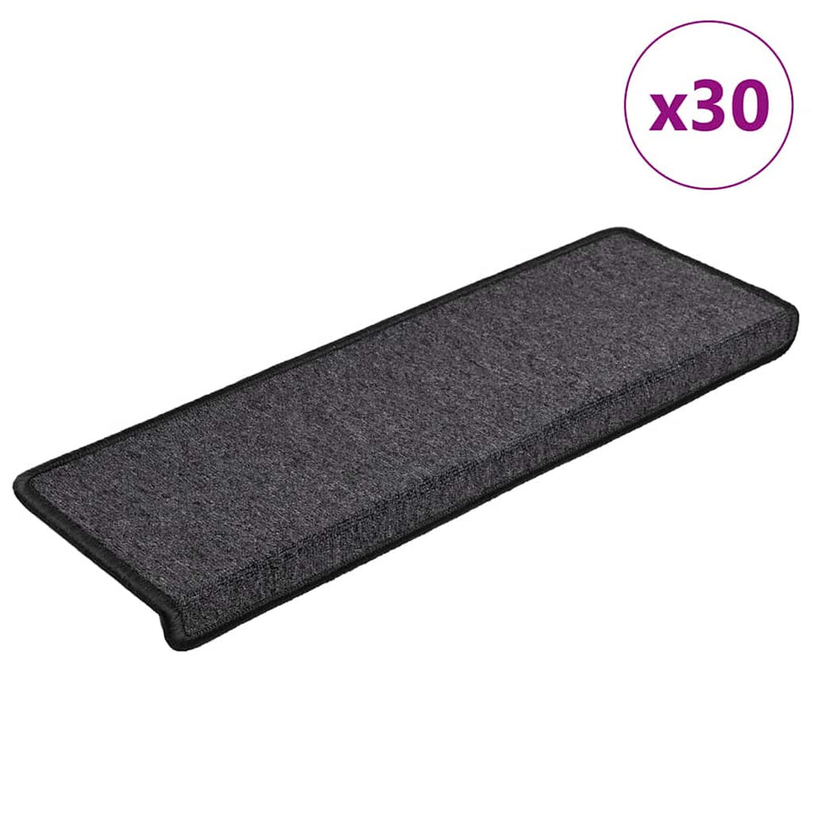 Stair Mats 65x21x4 cm Rectangular Edge 30 pcs Anthracite