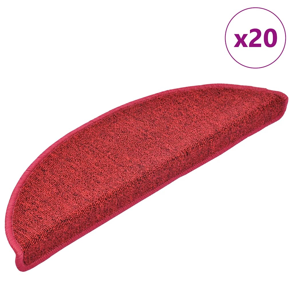 vidaXL Self-adhesive Stair Mats 20 pcs 56 x 17 x 3 cm Non-Slip Red 1