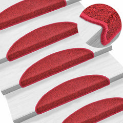 vidaXL Self-adhesive Stair Mats 20 pcs 56 x 17 x 3 cm Non-Slip Red 6