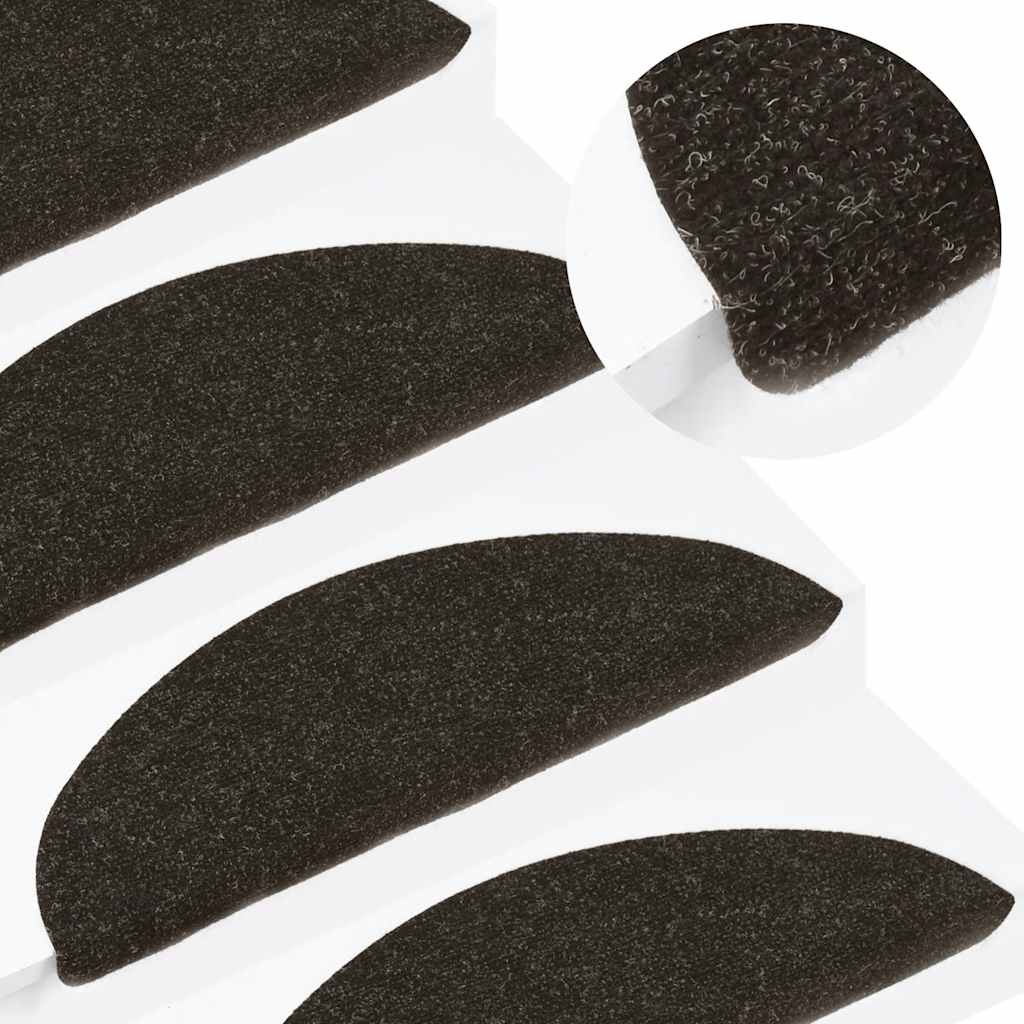vidaXL Stair Mats Self-adhesive 30 pcs Anthracite 56x17x3 cm 1