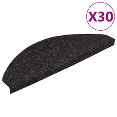 vidaXL Stair Mats Self-adhesive 30 pcs Black 56x17x3 cm 2