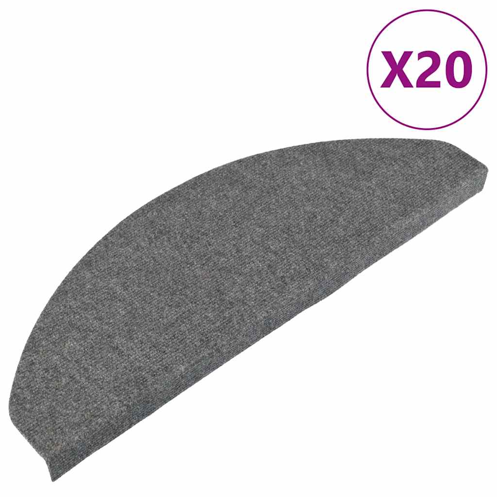 vidaXL Stair Mats Self-adhesive 20 pcs Grey 65x22,5x3,5 cm 2
