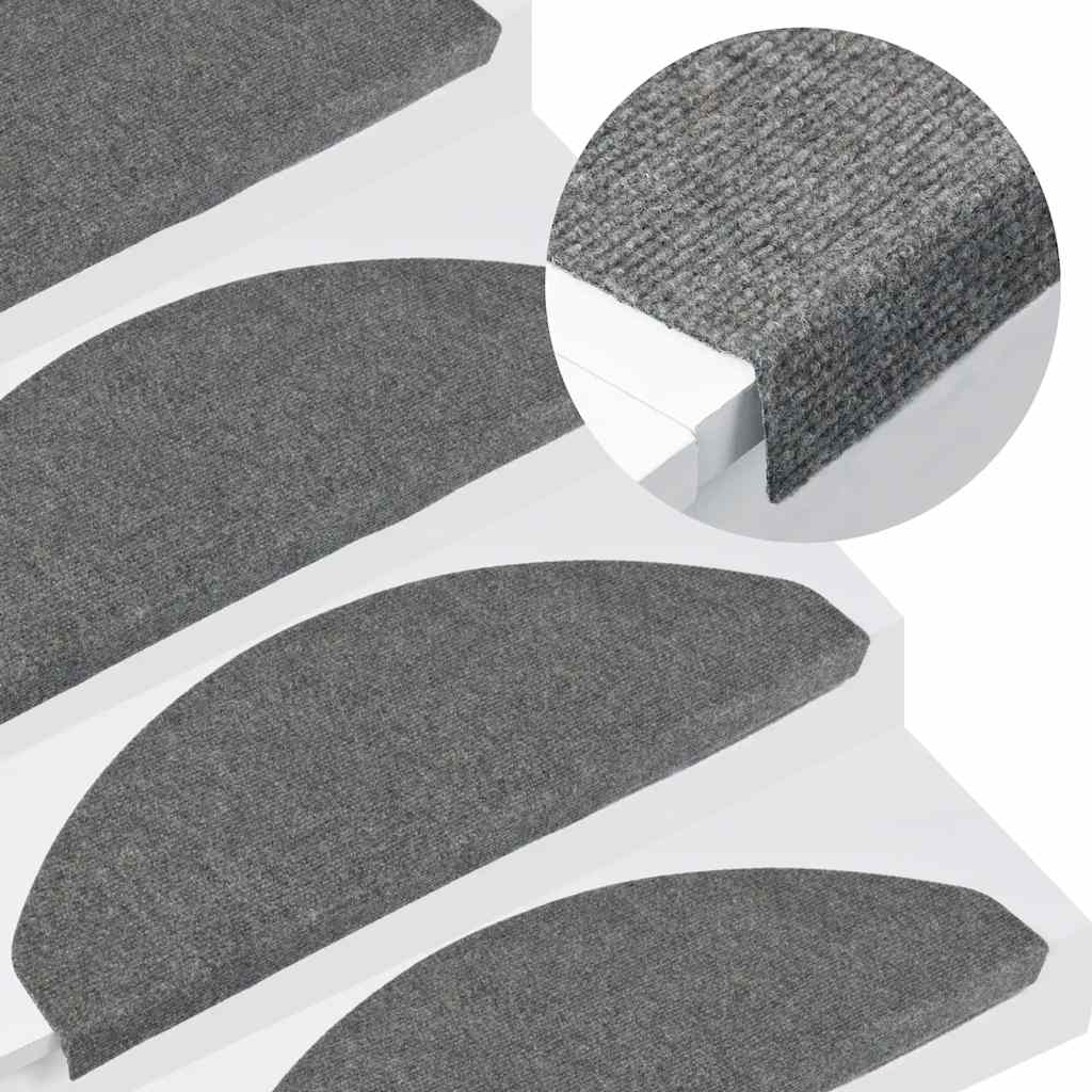 vidaXL Stair Mats Self-adhesive 20 pcs Grey 65x22,5x3,5 cm 1