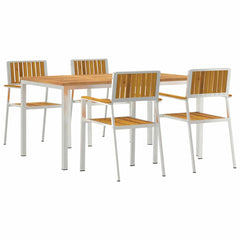 Outdoor Dining Set 5 pcs 150 x 90 x 75 cm Solid acacia wood 4 150 cm