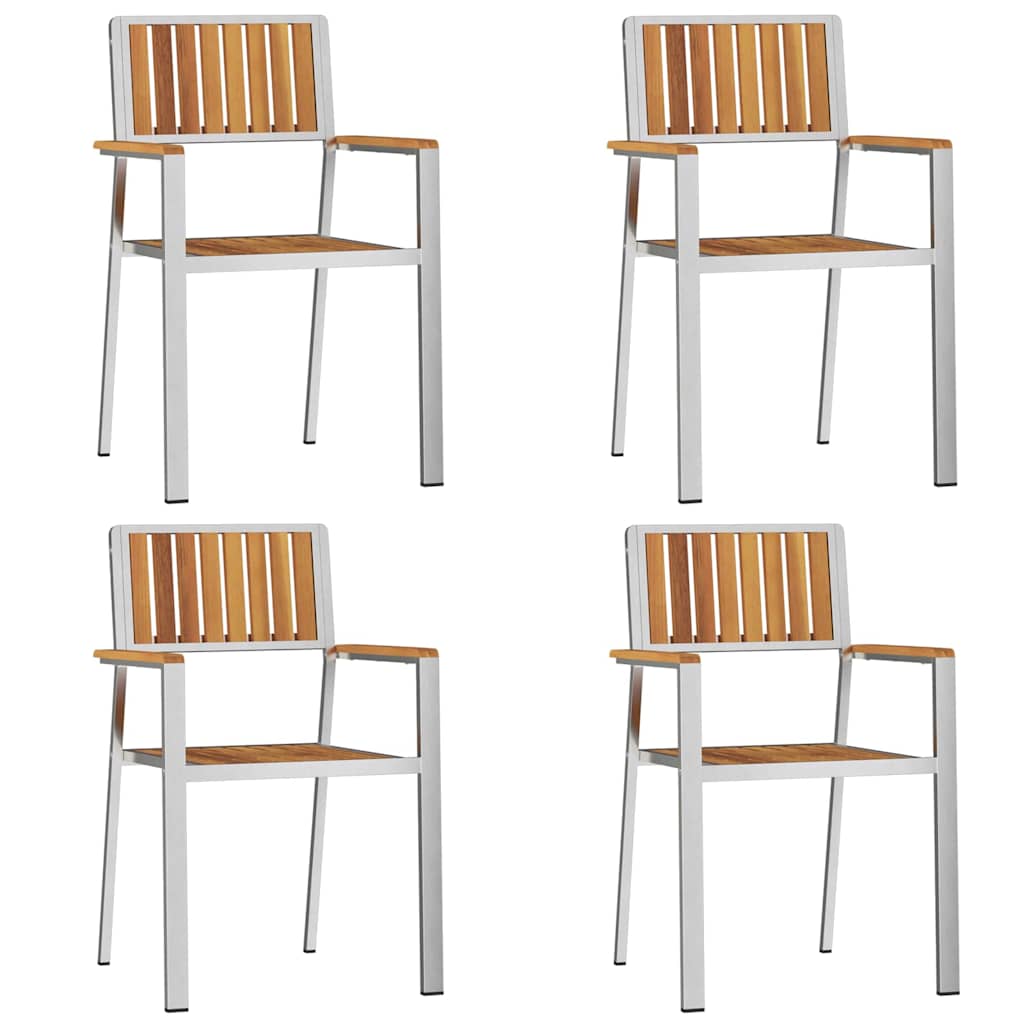 Outdoor Dining Set 5 pcs 150 x 90 x 75 cm Solid acacia wood 4 150 cm