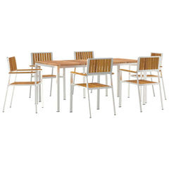 Outdoor Dining Set 5 pcs 150 x 90 x 75 cm Solid acacia wood 6 180 cm