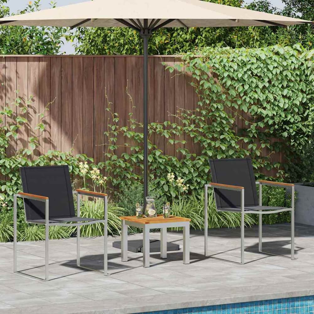 vidaXL Garden Dining Set 3 pcs Brown and Black 4