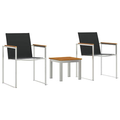 vidaXL Garden Dining Set 3 pcs Brown and Black 2