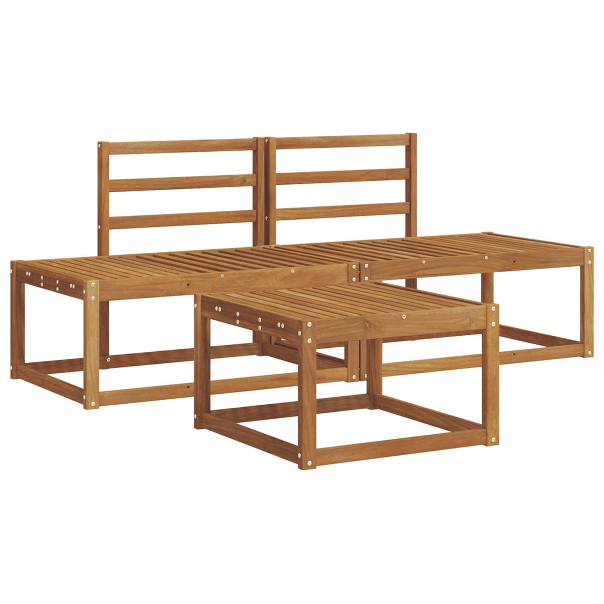 vidaXL Outdoor Sofa Set 3 pcs Natural Solid Acacia Wood 2