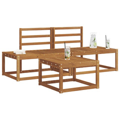 vidaXL Outdoor Sofa Set 3 pcs Natural Solid Acacia Wood 3