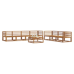 vidaXL Outdoor Sofa Set 8 pcs Natural Solid Acacia Wood 3