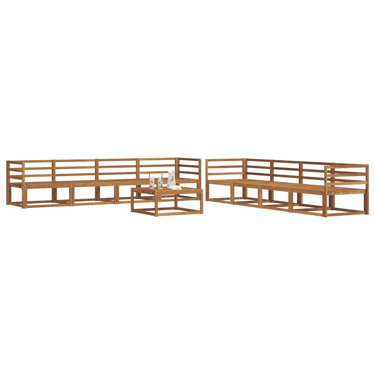 vidaXL Outdoor Sofa Set 9 pcs Natural Solid Acacia Wood 3