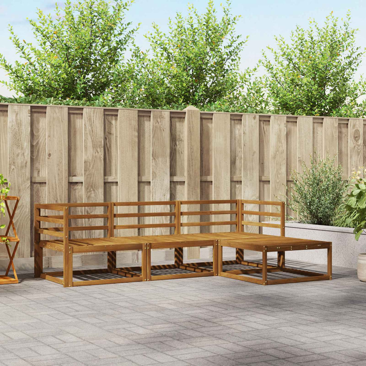 vidaXL Outdoor Sofa Set 4 pcs Natural Solid Acacia Wood 1