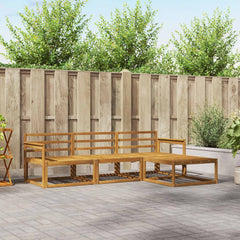 Outdoor Sofa Set 4 pcs Natural Solid Acacia Wood Open frame