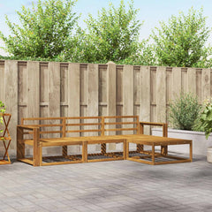 Outdoor Sofa Set 4 pcs Natural Solid Acacia Wood Wide flat