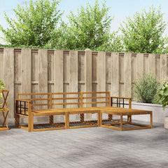 Outdoor Sofa Set 4 pcs Natural Solid Acacia Wood Grid