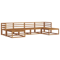 Outdoor Sofa Set 6 pcs 6-Seaters Natural Solid Acacia Wood Horizontal slats