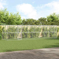 Dog Kennel 3 pcs Silver 6 x 2 x 2 m Galvanised steel 800 cm with 2 doors