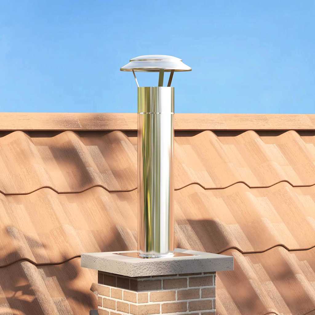 vidaXL Chimney Head Extension Silver 24 x 24 x 50 cm Stainless Steel 1
