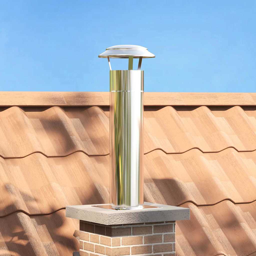 vidaXL Chimney Head Extension Silver 26 x 26 x 50 cm Stainless Steel 1